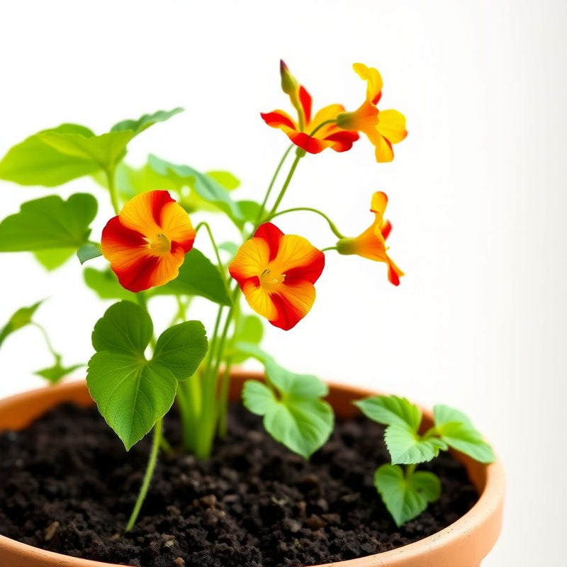 Yellow Red Nasturtium Flower seeds for Planting - Fragrant Blossoms, Heirloom & GMO Free Seeds for Home Garden