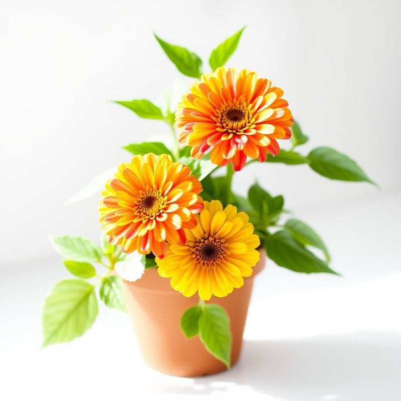 Yellow Pink Zinnia Flower seeds for Planting Easy to Grow Heirloom & GMO Free Seeds for Home Garden