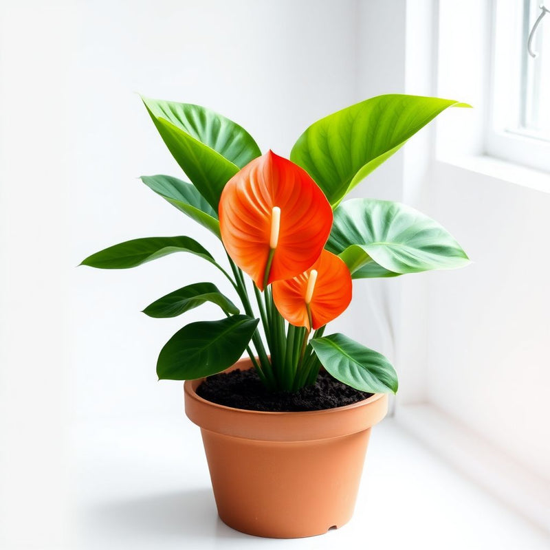 Anthurium Linden Araceae Seeds for Planting - Orange & Green Foliage
