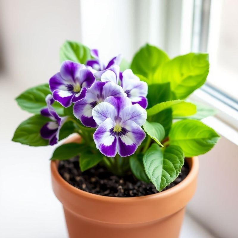 Purple White African Violet Flower seeds for Planting - Colorful Display, Heirloom & GMO Free Seeds for Home Garden
