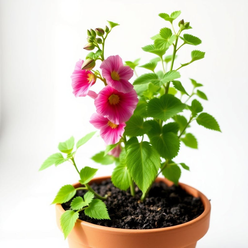 Zebrina Mini Hollyhock Alcea rosea Seeds for Planting in Flower Bed