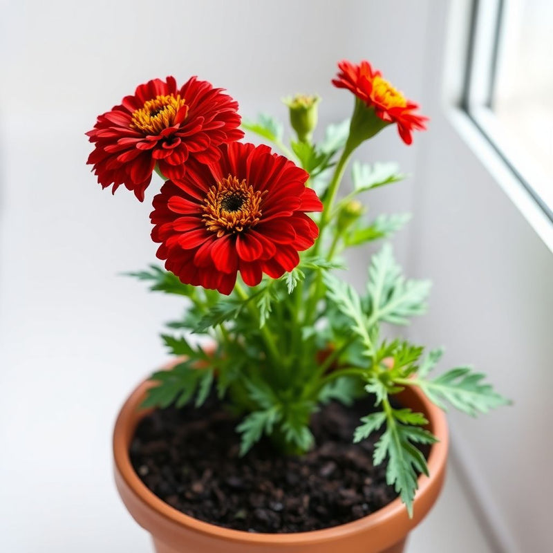 Dark Red Marigold Flower Seeds for Planting – Heirloom, Non-GMO, Organic Garden Seeds with High Germination