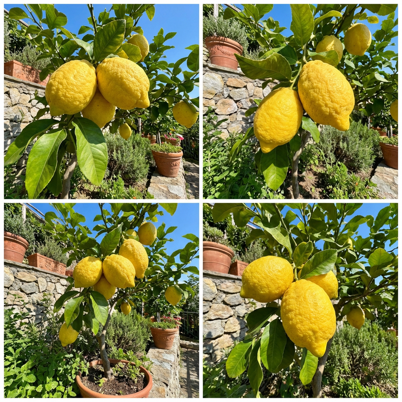 Italian Amalfi Lemon (Citrus limon) Traditional Fruit Variety for Home Garden Cultivation