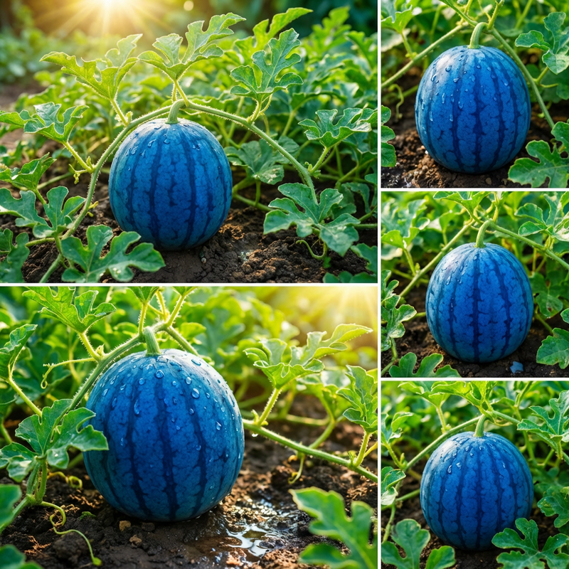 Blue Watermelon Fruit Seeds for Home Garden Growing and Seasonal Cultivation