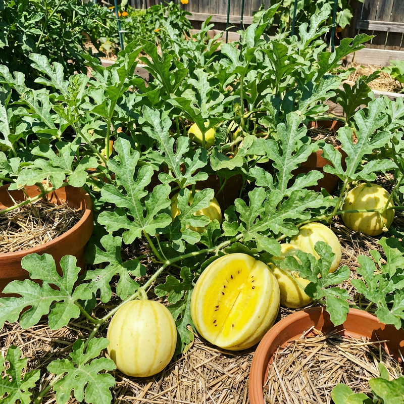 Yellow Watermelon Seeds for Home Garden Growing Sweet Flesh Traditional Variety
