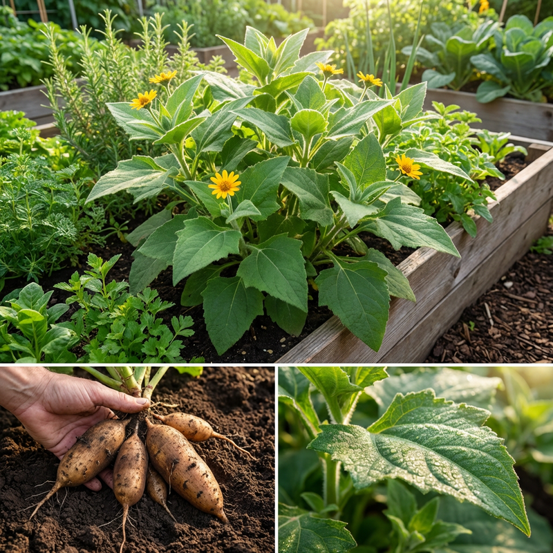 Smallanthus sonchifolius Yacon Vegetable Seeds for Home Garden Cultivation