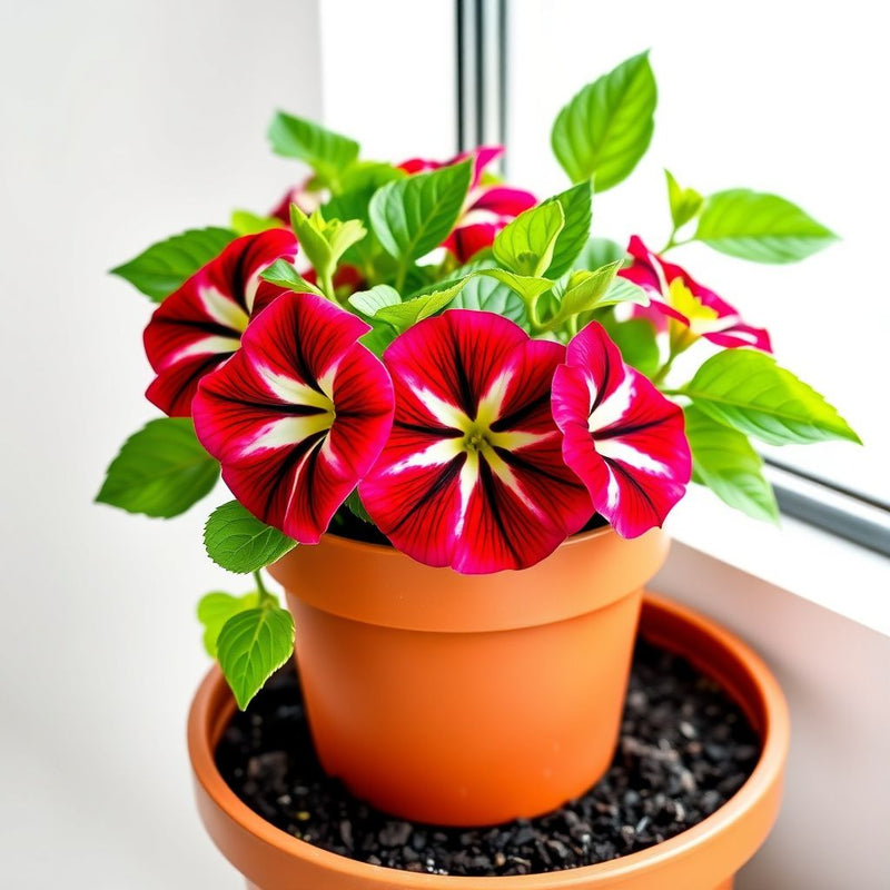 Tricolor Petunia Petunia x hybrida Flower Seeds for Planting in Flower Bed