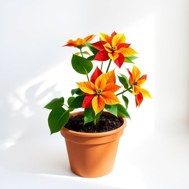 Yellow Red Poinsettia Flower seeds for Planting - Vibrant Colors, Heirloom & GMO Free Seeds for Home Garden