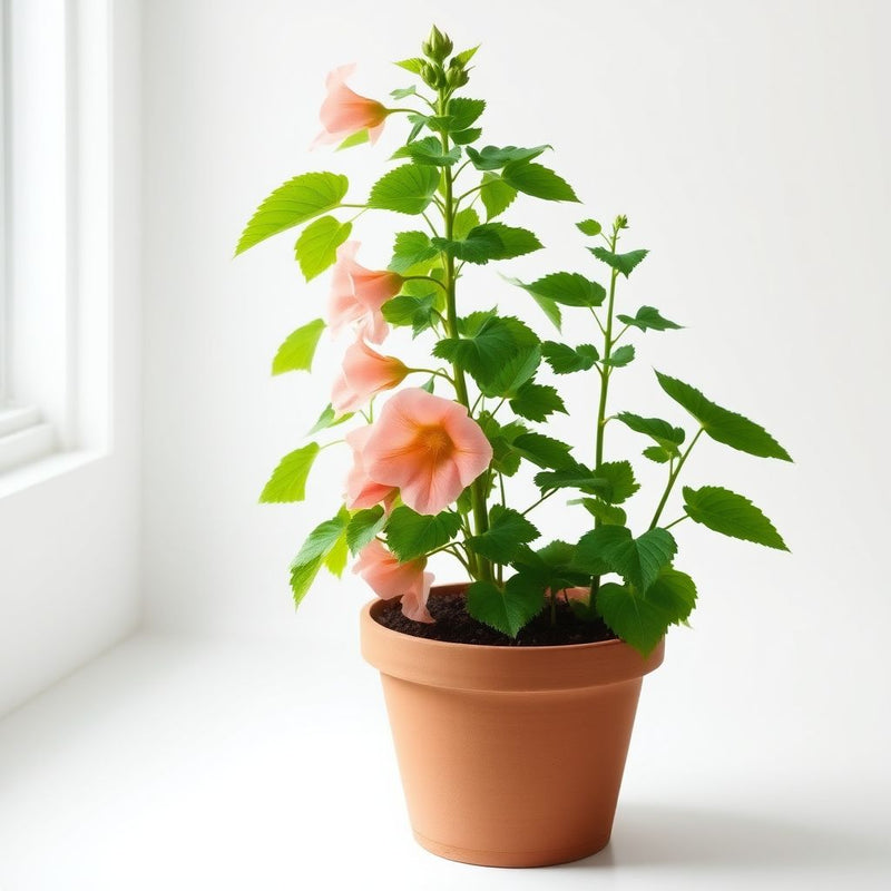 Salmon Giant Hollyhock Seeds for Tall, Elegant Salmon Blooms