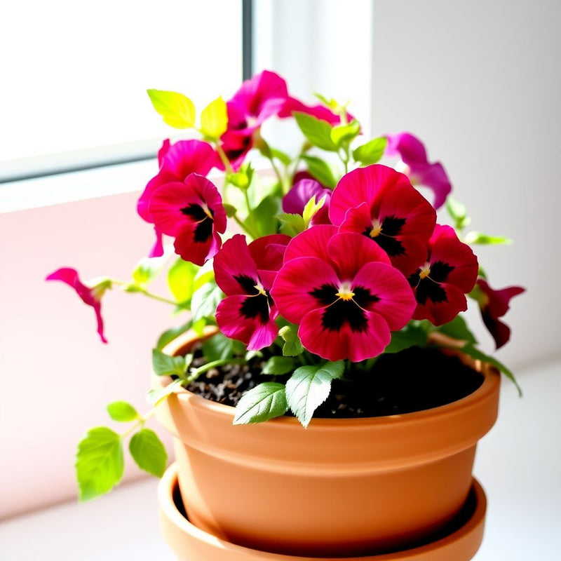 Pansy Giant Ruby Seeds for Planting Garden Borders Cool Season Blooms