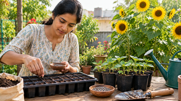 Growing sunflowers from seed in India