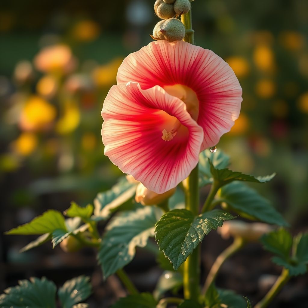 Hollyhock Cream Color Alcea rosea Flower Seeds for Planting