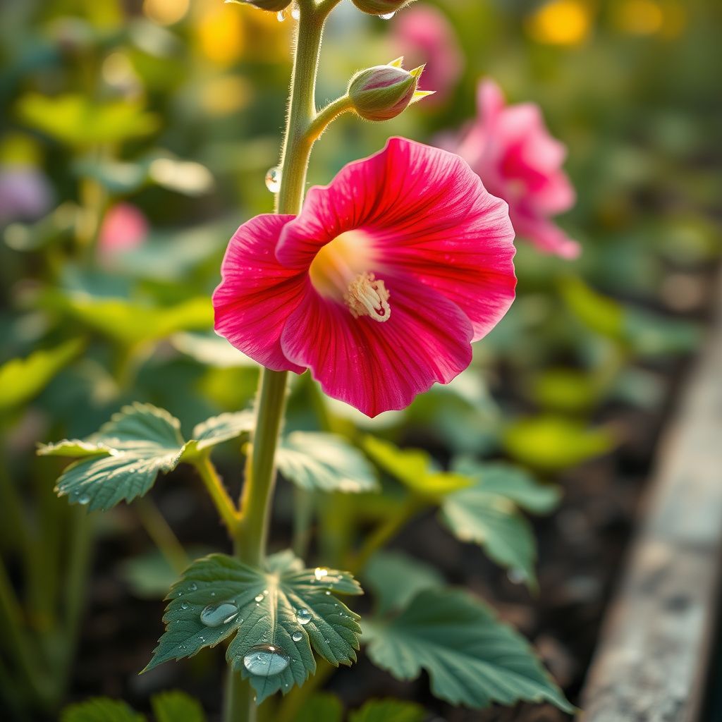Hollyhock Alcea rosea Flower Seeds for Planting in Flower Bed