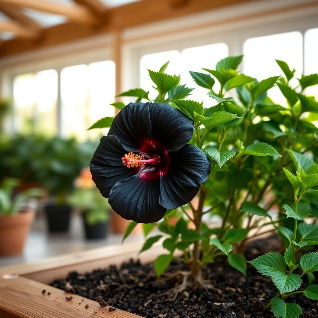 Black Hibiscus Flower seeds for Planting - Compact Growth, Heirloom & GMO Free Seeds for Home Garden