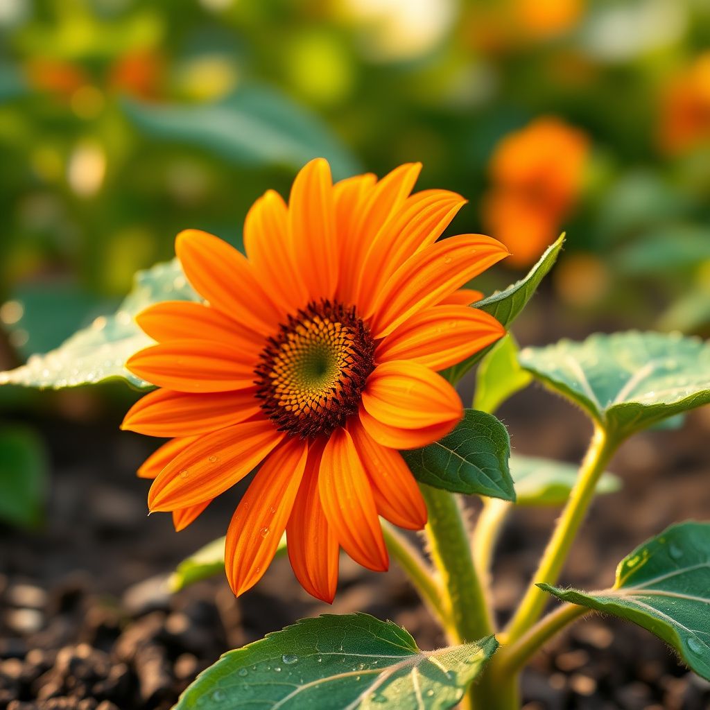 Orange Mini Sunflower Seeds for Planting, Heirloom Non-GMO Garden Seeds for Cut Flowers