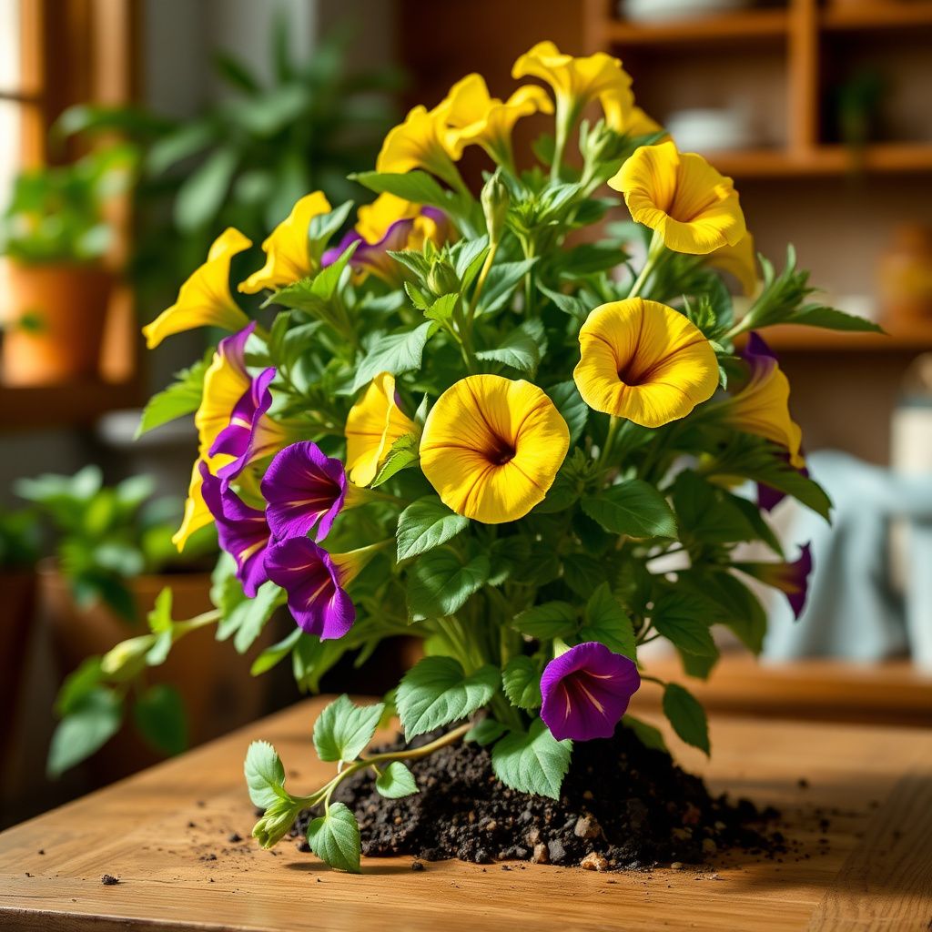 Yellow Violet Petunia Flower seeds for Planting - Seasonal Bloomer, Heirloom & GMO Free Seeds for Home Garden