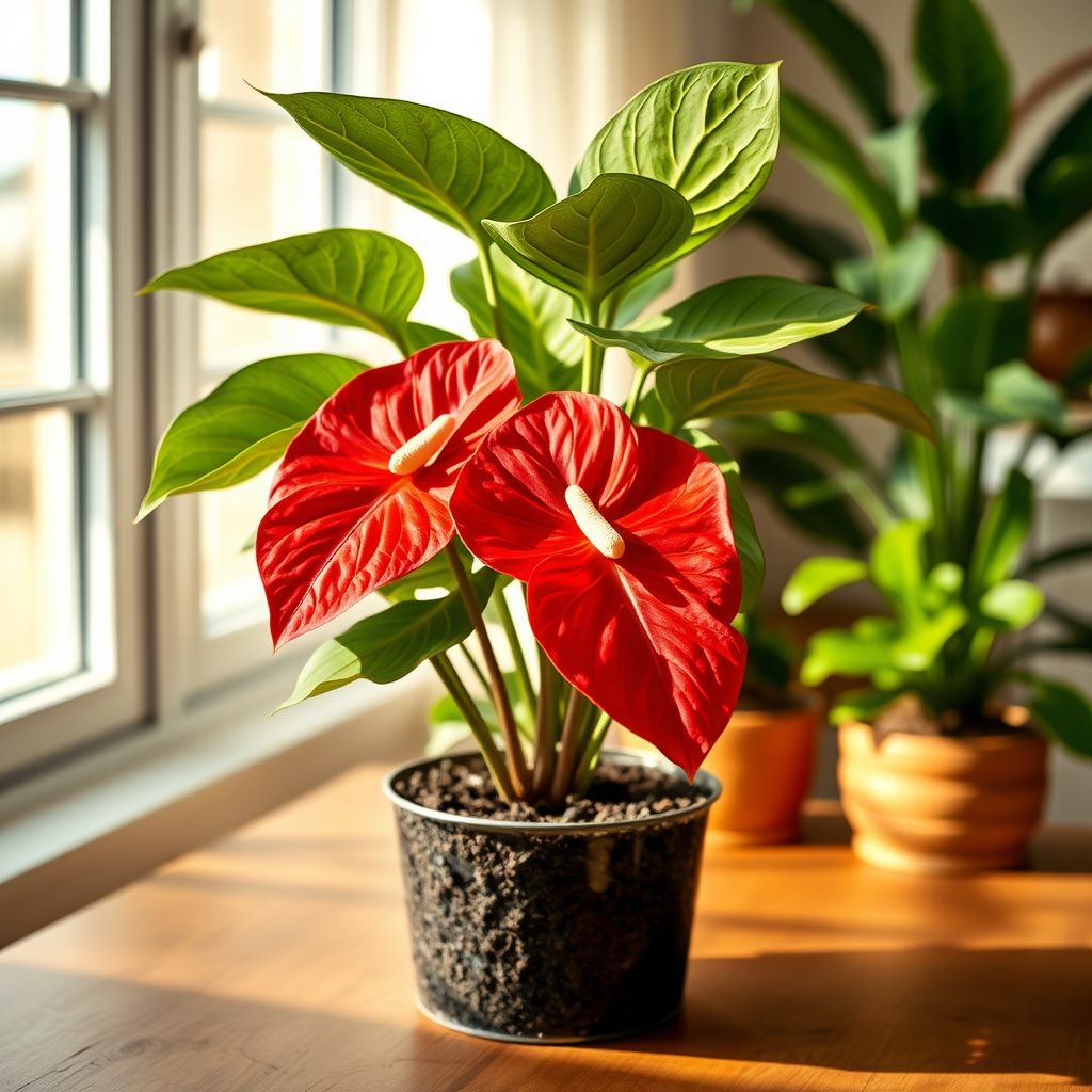 Anthurium Red Flower Seeds for Indoor Planting - Tropical Elegance for Bold Interiors