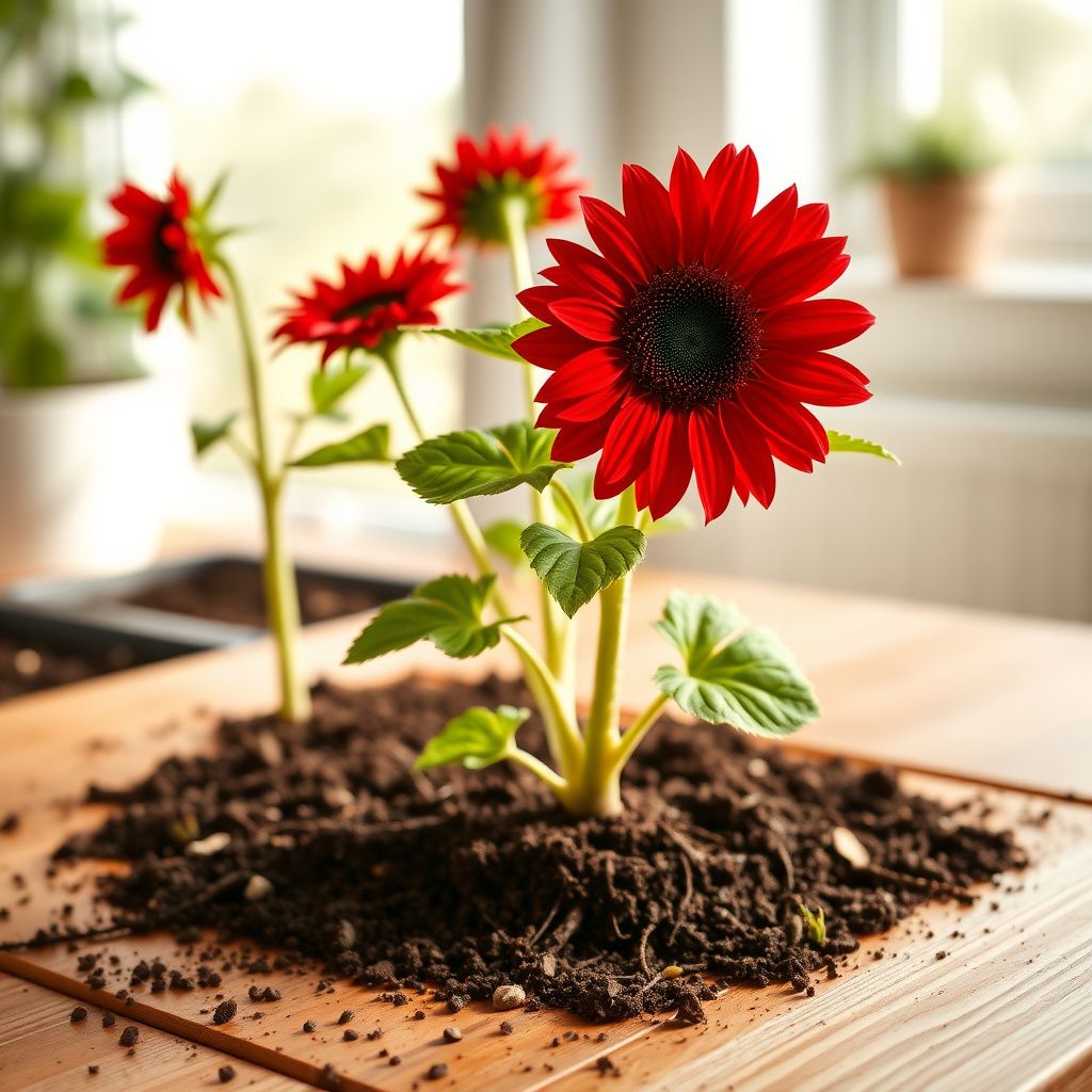 Red Mini Sunflower Seeds for Garden Planting