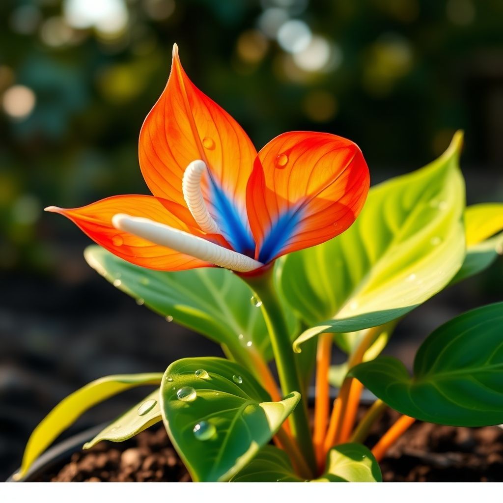 Anthurium Orange Blue Flower seeds for Planting - Pollinator Friendly, Heirloom & GMO Free Seeds for Home Garden