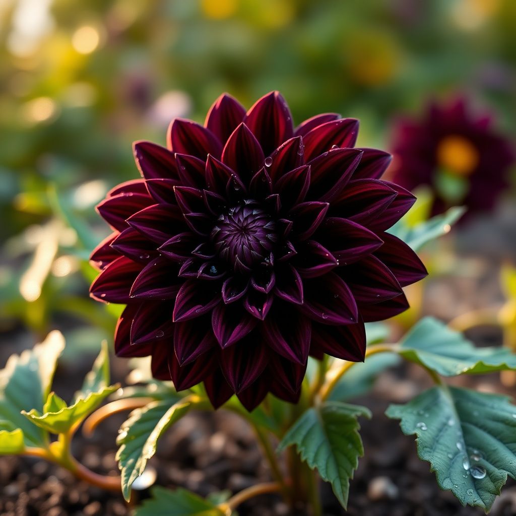 Black Pompon Dahlia Flower Seeds – Heirloom Non-GMO Seeds for Planting, High Germination Organic Garden Blooms