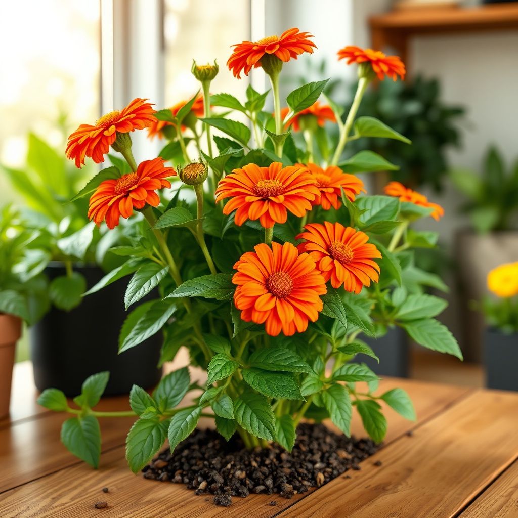 Zinnia Orange Flower seeds for Planting - Bright Blooms, Heirloom & GMO Free Seeds for Home Garden