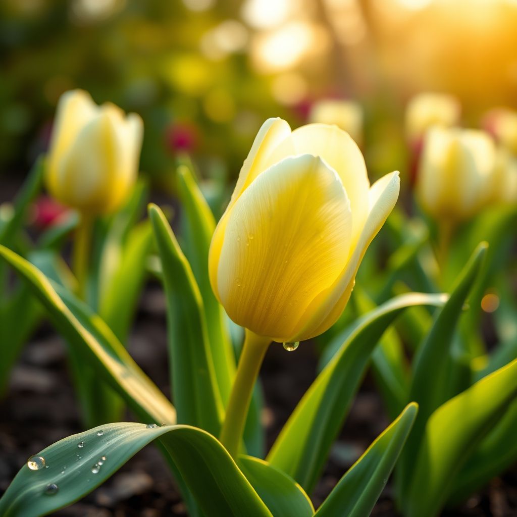 Yellow White Tulip Flower seeds for Planting - Shade Tolerant, Heirloom & GMO Free Seeds for Home Garden