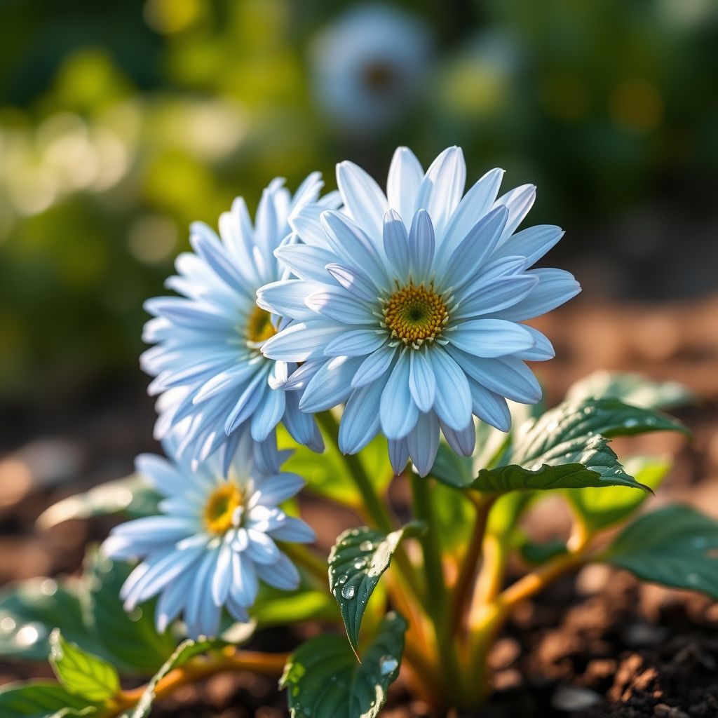 Sky Blue White Chrysanthemum Flower seeds for Planting - Wildflower Mix, Heirloom & GMO Free Seeds for Home Garden