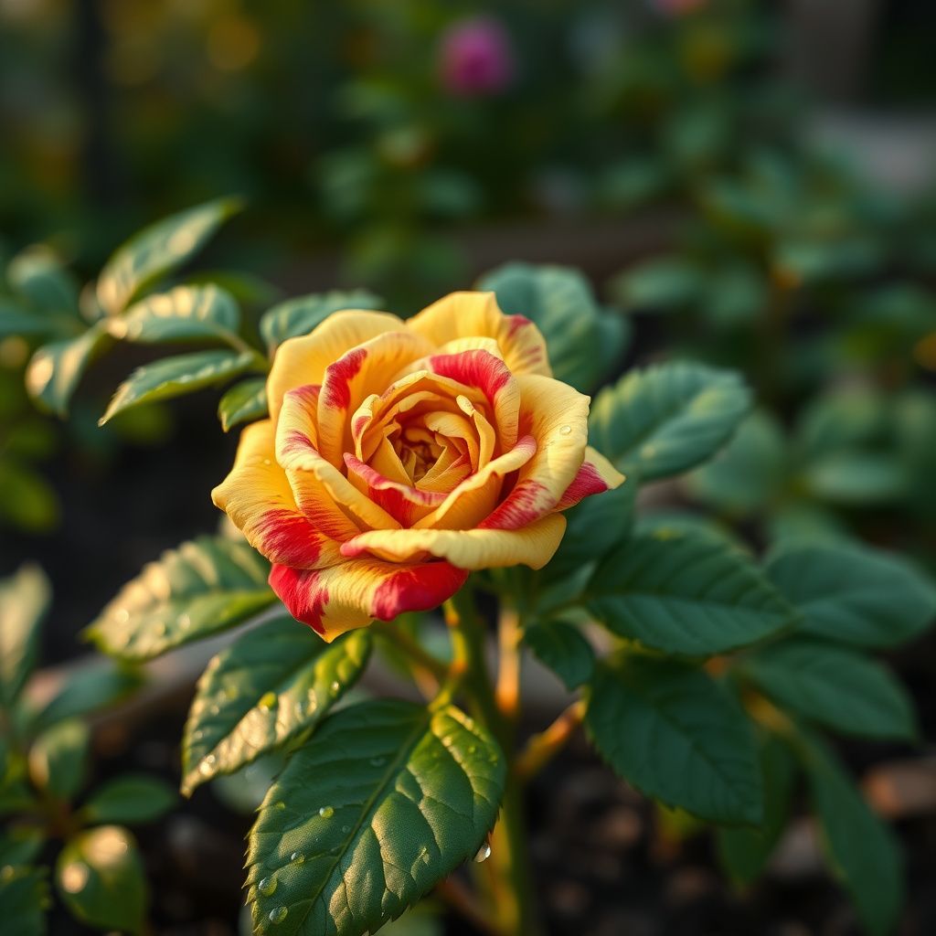 Yellow Maroon Rose Flower seeds for Planting Shade Tolerant Heirloom & GMO Free Seeds for Home Garden