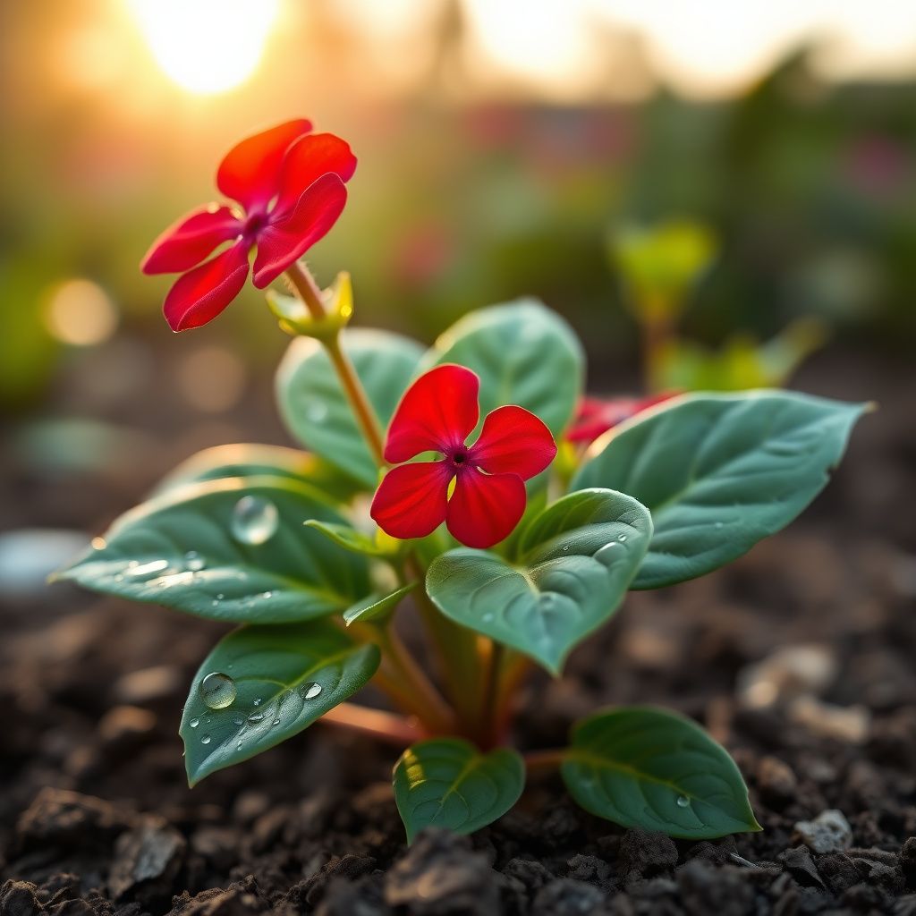 Red Periwinkle Flower seeds for Planting - Low Maintenance, Heirloom & GMO Free Seeds for Home Garden