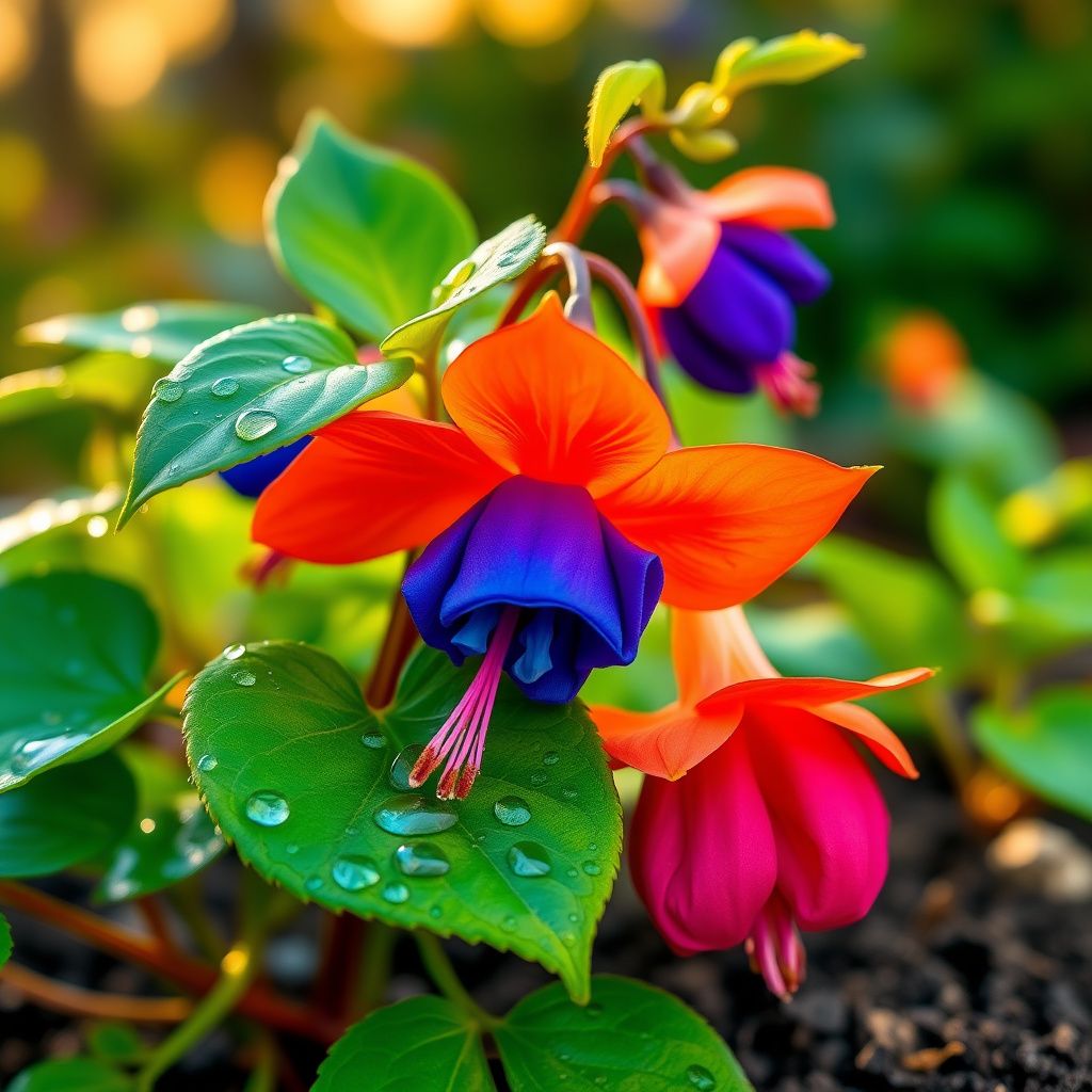 Orange Blue Fuchsia Hybrida Flower seeds for Planting Colorful Display Heirloom & GMO Free Seeds for Home Garden