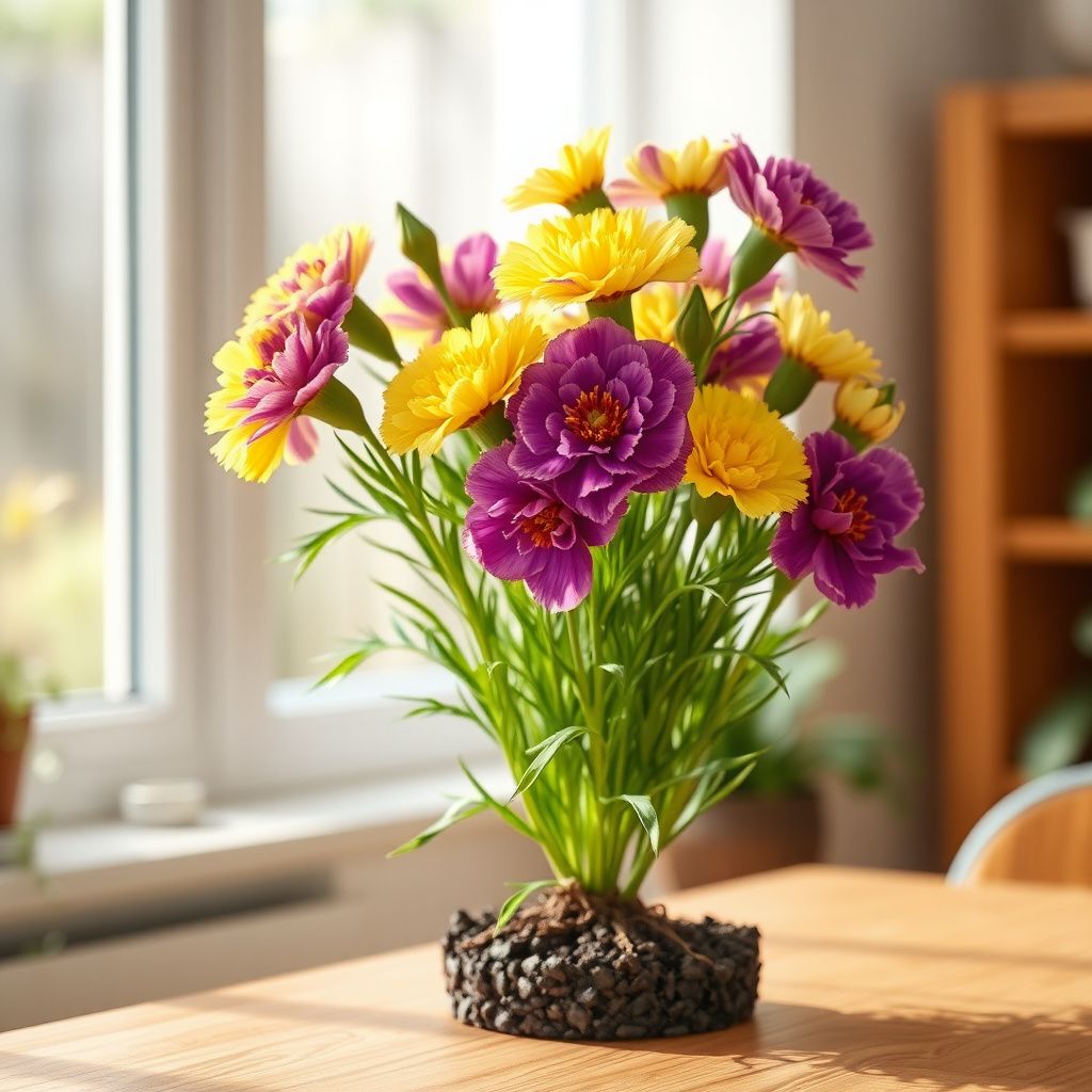 Yellow Purple Carnation Flower Seeds for Planting  Ideal for Garden Beautification and Vibrant Floral Displays