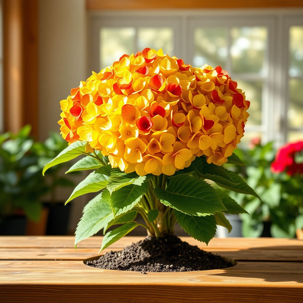 Yellow Red Hydrangea Flower seeds for Planting - Colorful Display, Heirloom & GMO Free Seeds for Home Garden