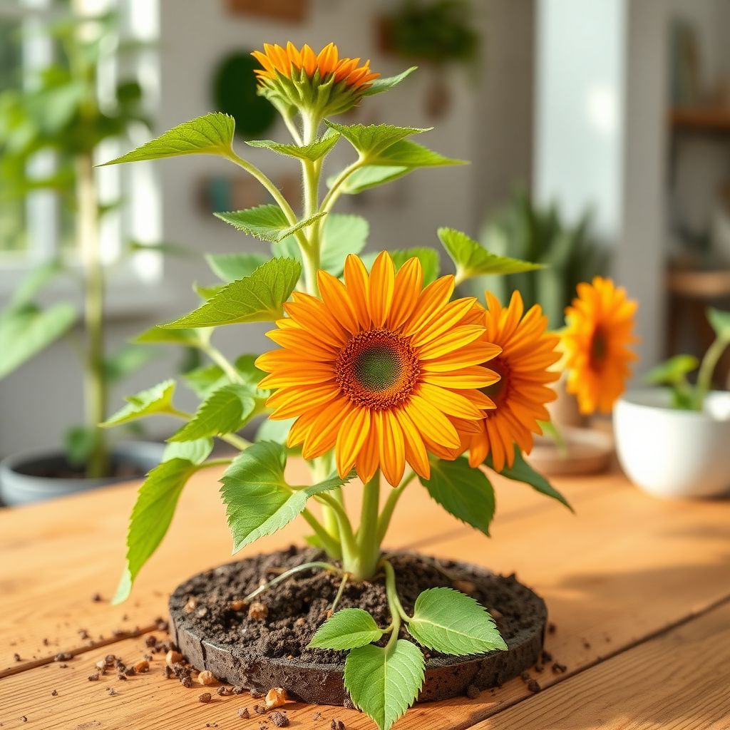 Orange Mini Sunflower Seeds for Planting, Heirloom Non-GMO Garden Seeds for Cut Flowers