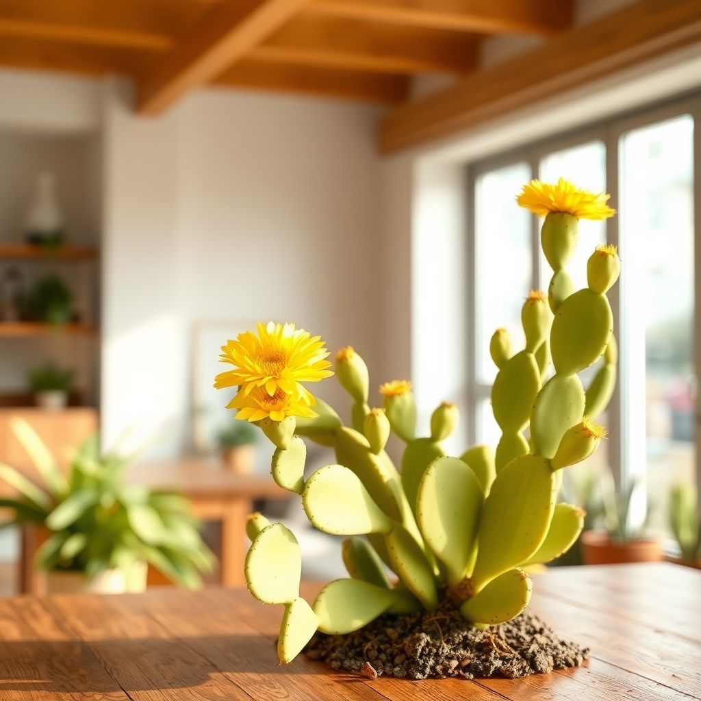 Yellow Opuntia Flowering Plant Seeds for Planting and Gardening