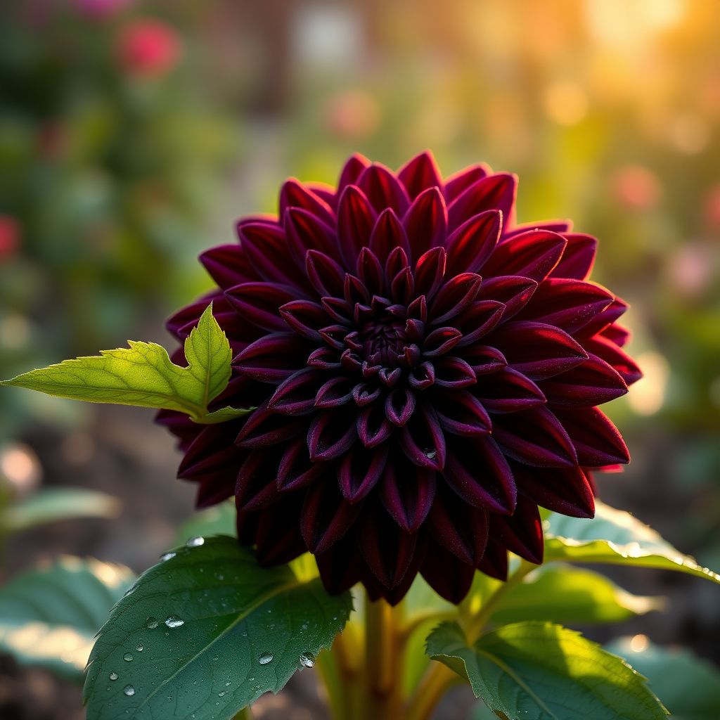 Dahlia pinnata Black Pompon Variety Flower Seeds for Decorative Garden Display