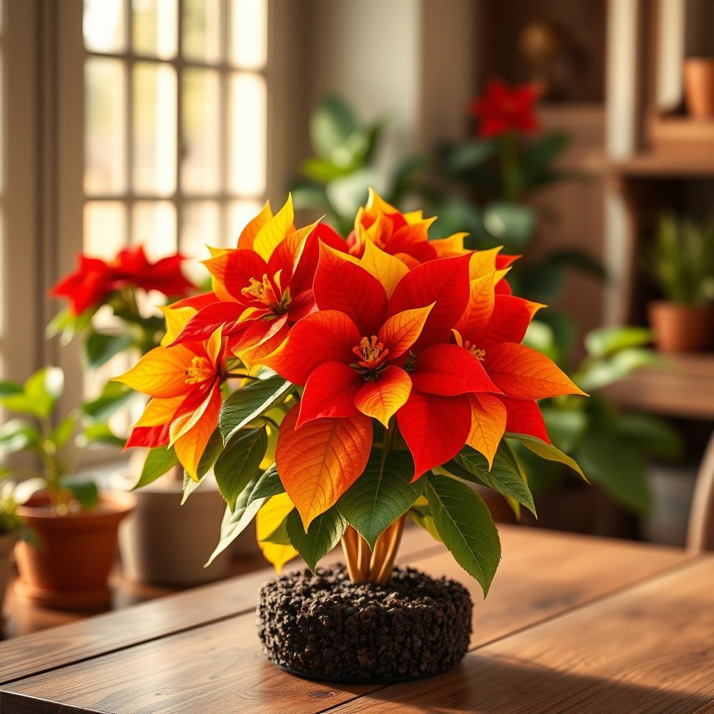 Yellow Red Poinsettia Flower seeds for Planting - Vibrant Colors, Heirloom & GMO Free Seeds for Home Garden