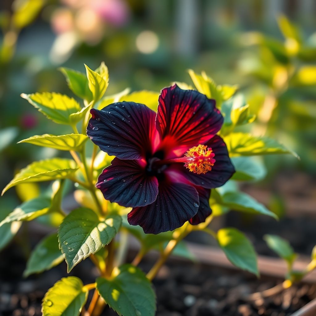 Black Hibiscus Flower seeds for Planting - Compact Growth, Heirloom & GMO Free Seeds for Home Garden