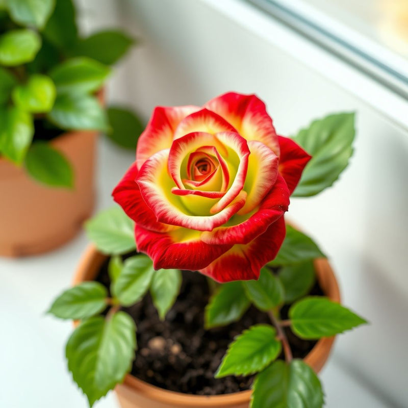 Green Rose Flower Seeds with Red Edge - Unique Garden Planting, Easy-to-Grow Perennial