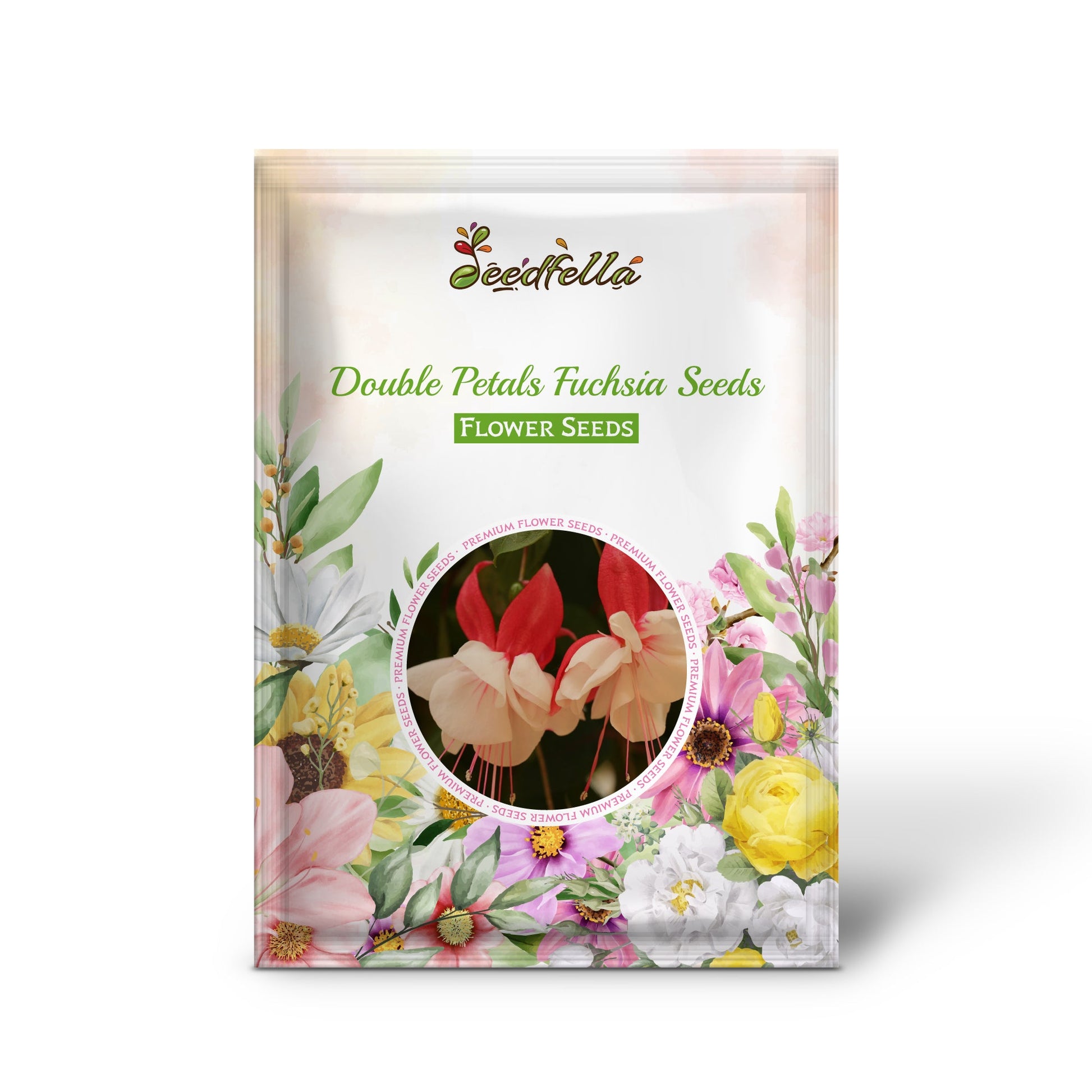 Double Petals Fuchsia Seeds - Yellow Red Blooms for Planting