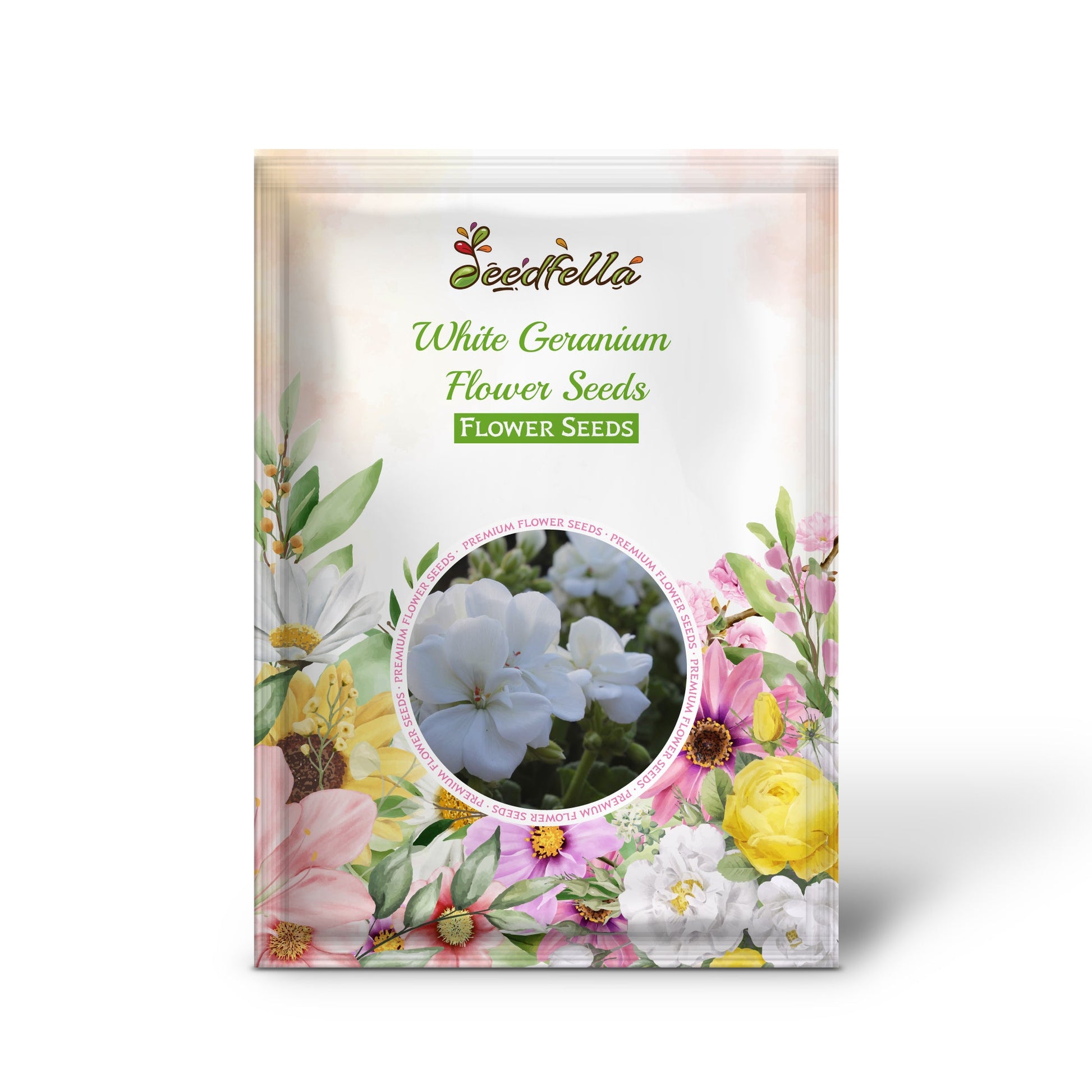 White Geranium Flower Seeds for Planting | Easy-to-Grow Annual Flower Seeds