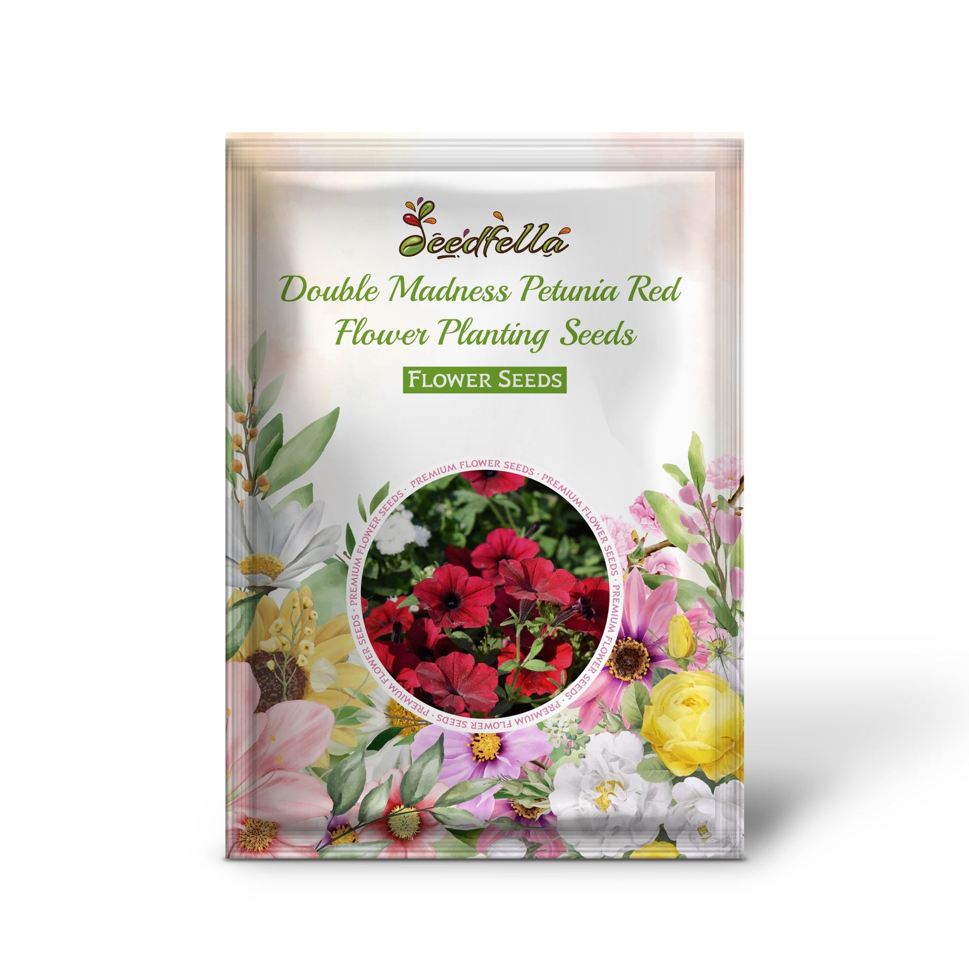 Double Madness Petunia Red Flower Planting Seeds - Vibrant Annual Seeds for Stunning Summer Blooms
