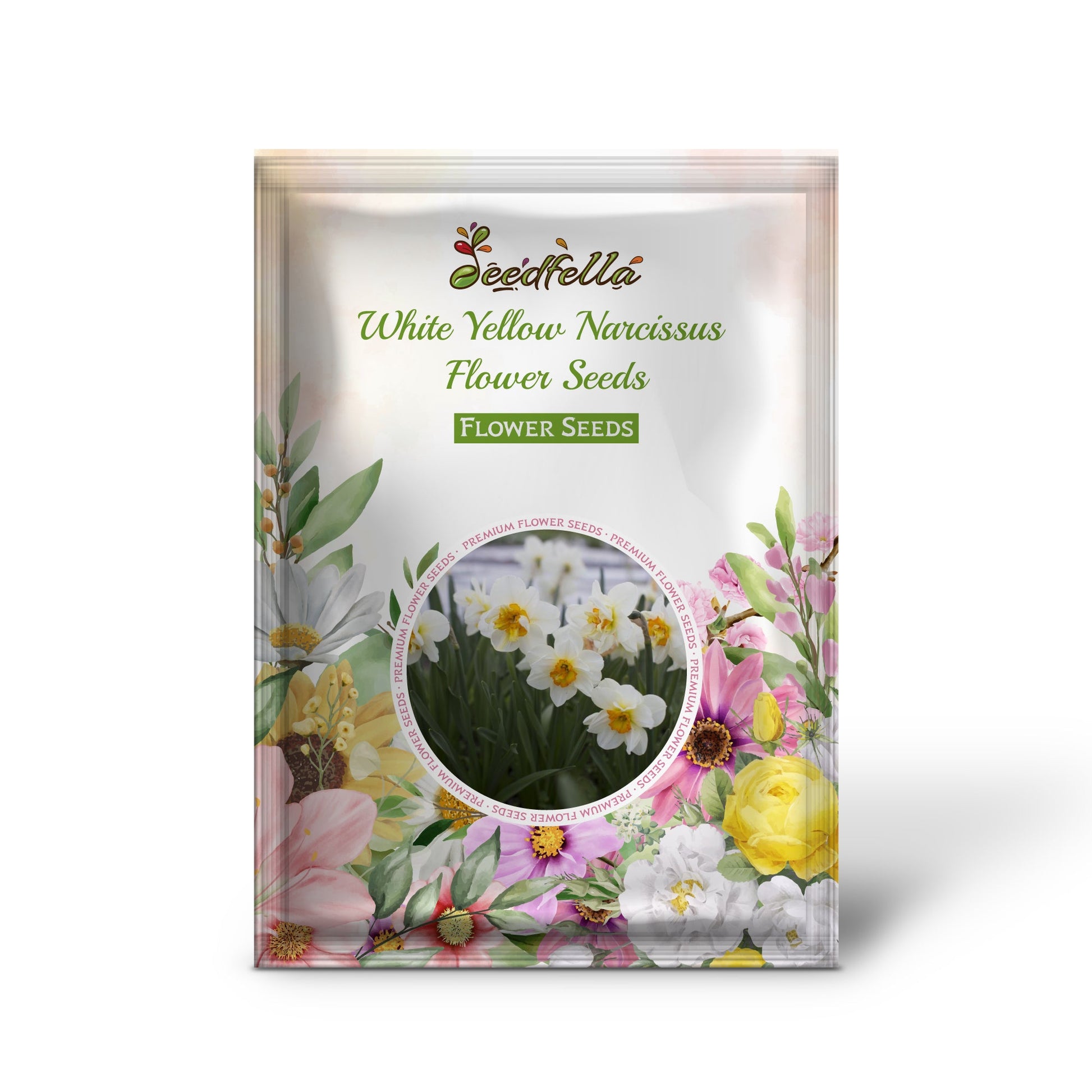 White Yellow Narcissus Flower Seeds for Planting  Seed for Bright, Cheerful Blooms in Gardens, Ideal for Home and Outdoor Spaces