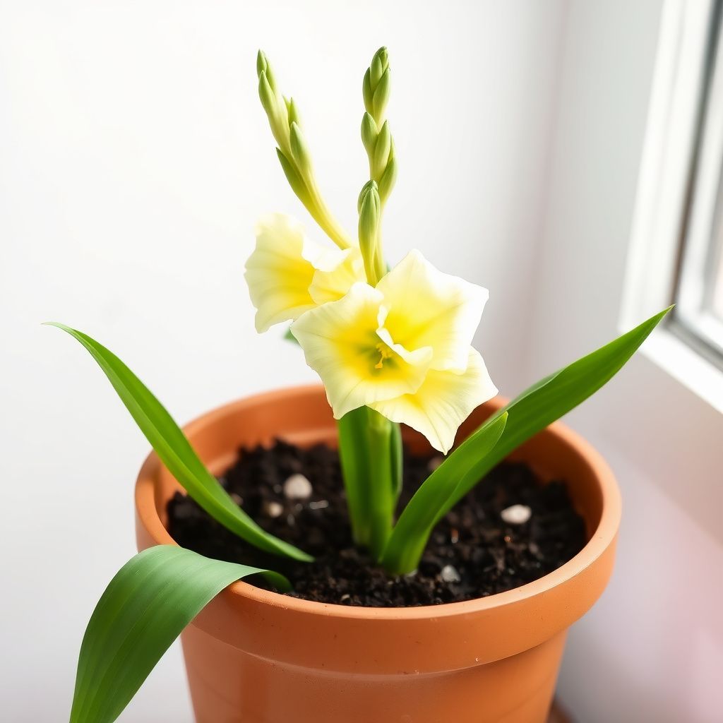Yellow White Gladiolus Flower seeds for Planting Compact Growth Heirloom & GMO Free Seeds for Home Garden