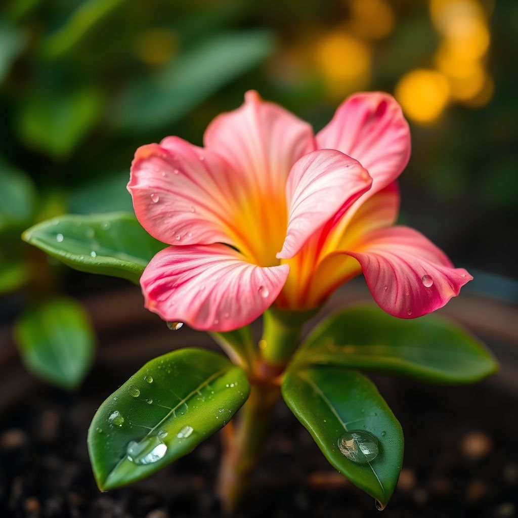 Adenium Obesum Flower Seeds - Planting Exotic Pink & Yellow Seeds