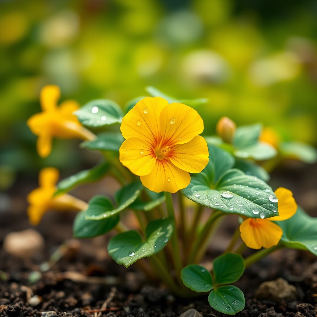 Yellow Peach Nasturtium Flowering Planting Seeds