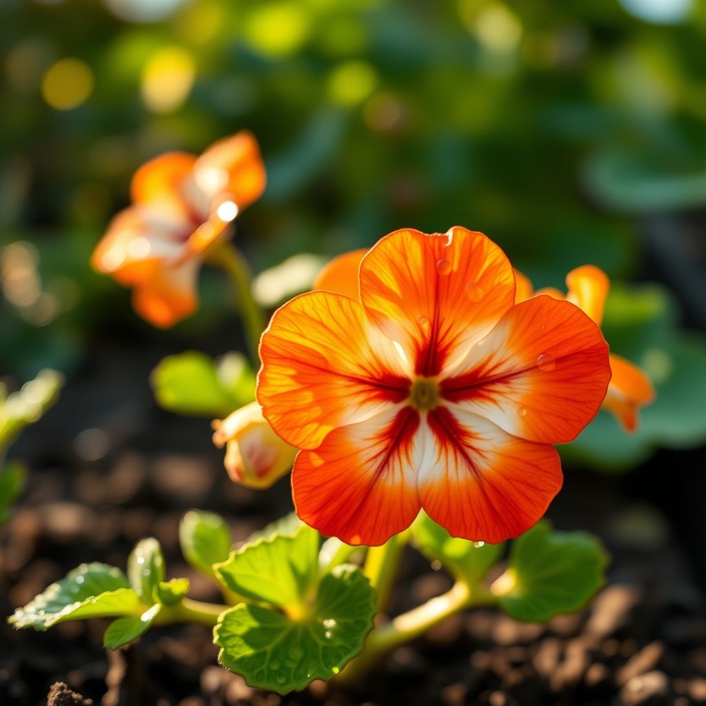 Orange White Geraniums Flower seeds for Planting - Compact Growth, Heirloom & GMO Free Seeds for Home Garden