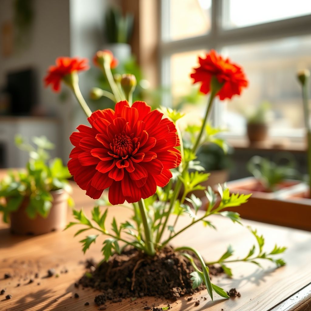 Dark Red Marigold Flower Seeds for Planting – Heirloom, Non-GMO, Organic Garden Seeds with High Germination