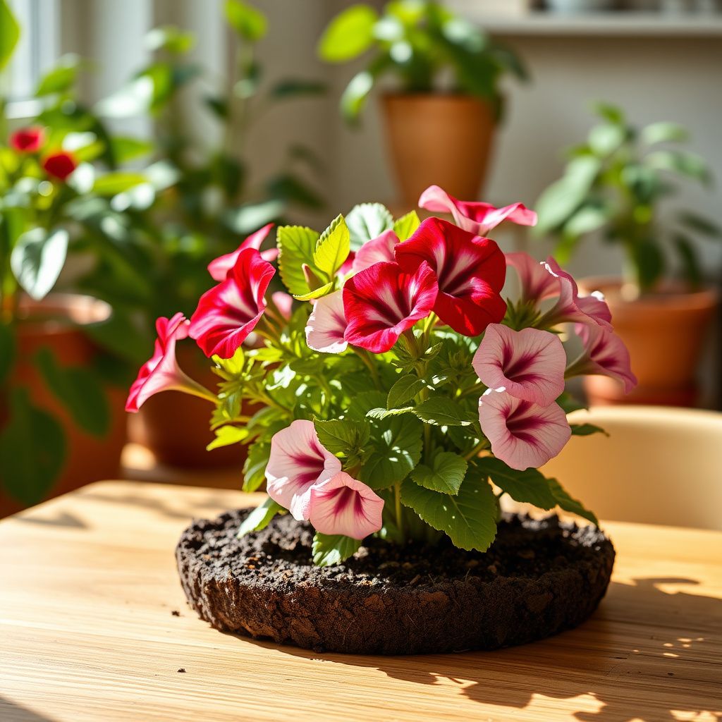 Tricolor Petunia Petunia x hybrida Flower Seeds for Planting in Flower Bed
