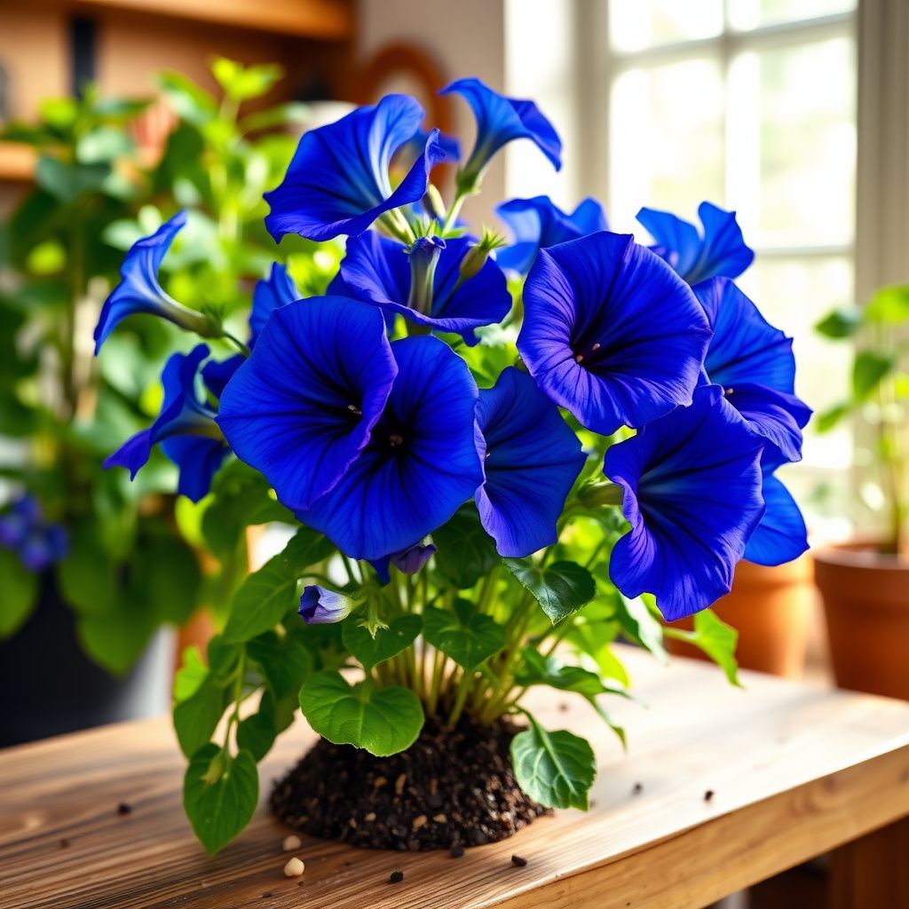 Deep Blue Petunia Flower Seeds for Planting Heirloom NONGMO Easy to Grow Garden Blooms 
 
 Sale