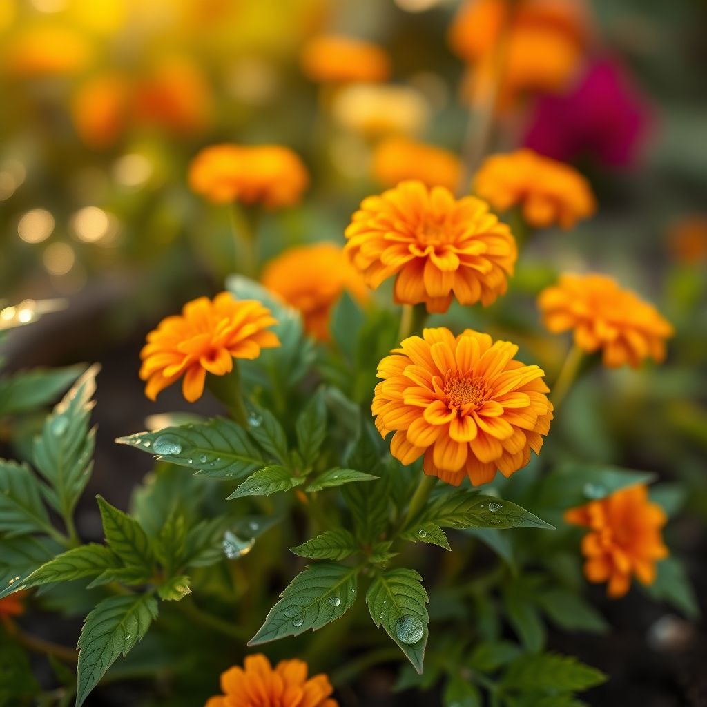 African Marigold Tagetes Seeds – Bright Orange-Yellow Flower Mix